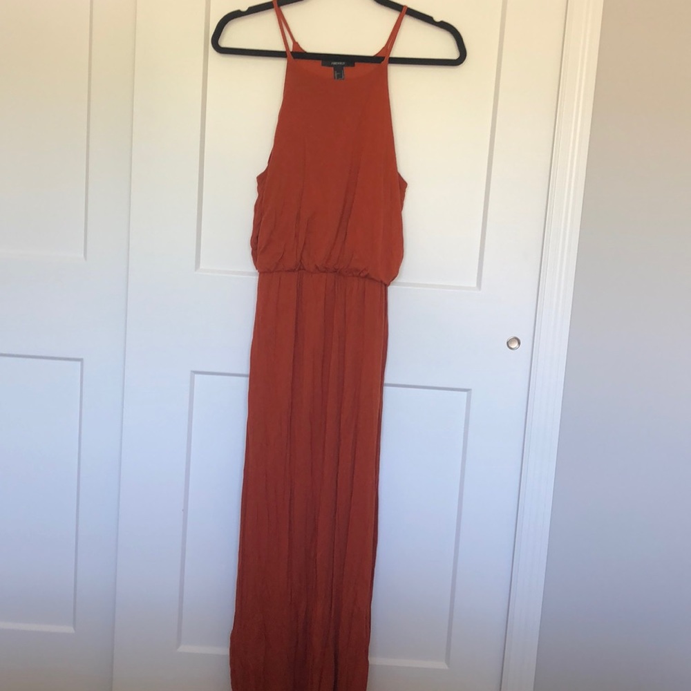 Floor Length Rust Maxi Dress